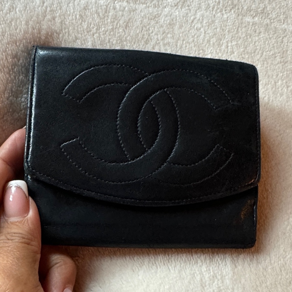 CHANEL Black Leather Wallet